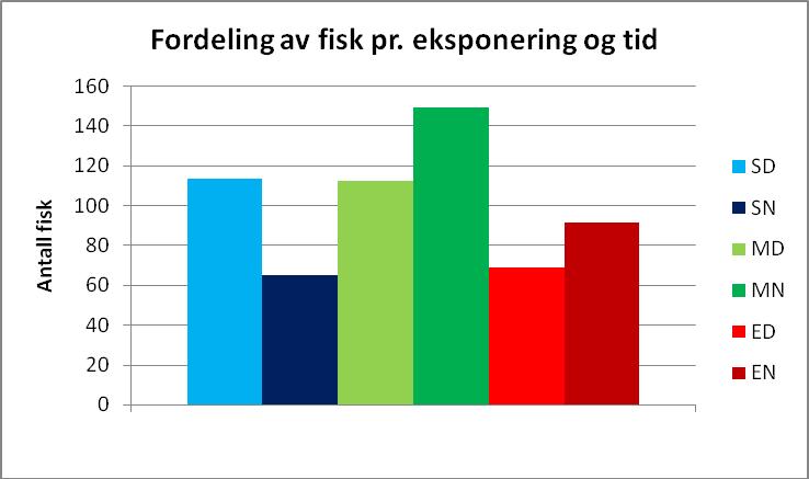 Av de 17 artene som ble funnet var hver enkelt til stede i varierende grad ved de ulike stasjonene. Det var i tillegg stor variasjon i fisketypene.