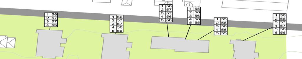 De fleste bygningene ved Buskerudveien 119-131 vil være utenfor gul sone og oppfyller krav ved utendørs grenser i T-1442, med unntak av 4 bygninger som er plassert i