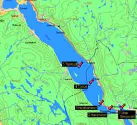 Figur 3.1 Oversiktskart over prøvetakingsstasjonene 3.