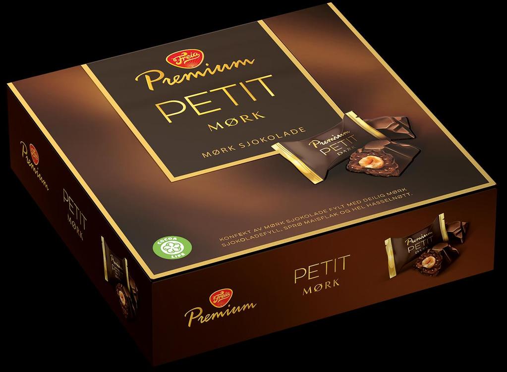 PREMIUM PETIT MØRK 158 G Freia Premium lanserer en konfekt av intens mørk