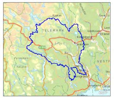 10.3 Midtre Telemark vannområde Vannområdet utgjør de sentrale delene av Telemarksvassdraget og nedbørfeltet dekker et areal på 4235 km2.