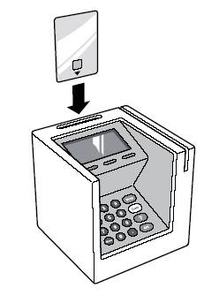 VX 810/VX 820/VX 670/VX 680/VX 690/VX 520C sin smartkortleser sitter rett under tastene. Kortet settes inn der med chipen opp mot kunden.