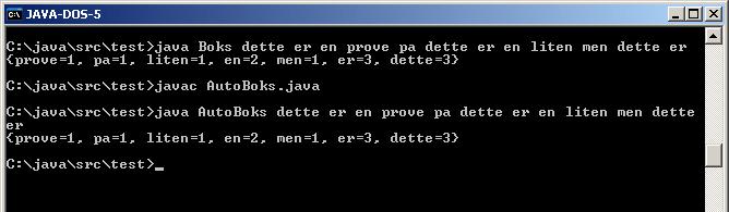 put og get i Map (Java api) Dette trenger vi i programmene på de neste sidene V put(k key, V value) Associates the specified value with the specified key in this map.