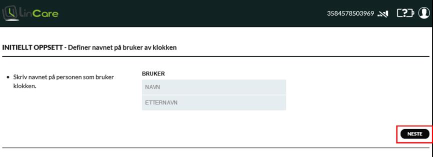 gangs oppsett, skal du først definere bruker