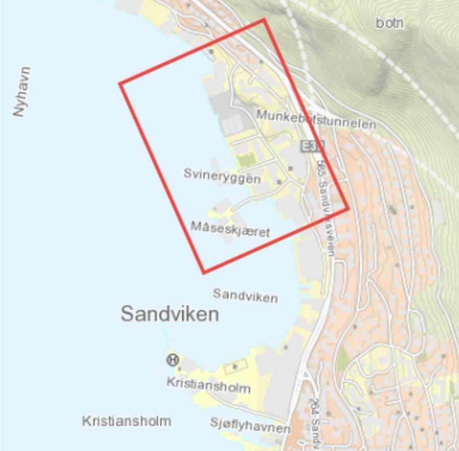 Munkebotn Amalie Skrams vei Åsaneveien Helleveien Sandviksveien Sandviksveien Måseskjærveien Måseskjærveien Måseskjæret N E Rev. Beskrivelse LEHMKUHL UTVIKLING AS Lehmkuhlstranden Dato Tegn.