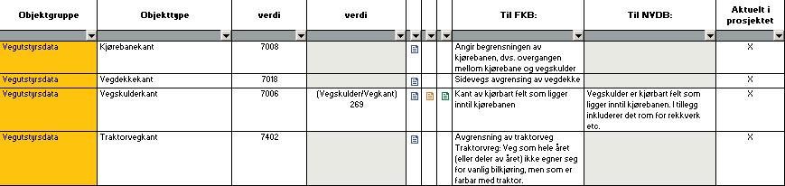 Bruk nedtrekksmenyene for de forskjellige