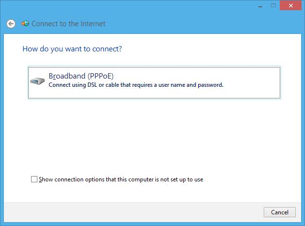 Velg Connect to the Internet (Koble til Internett) og klikk Next (Neste). 9.