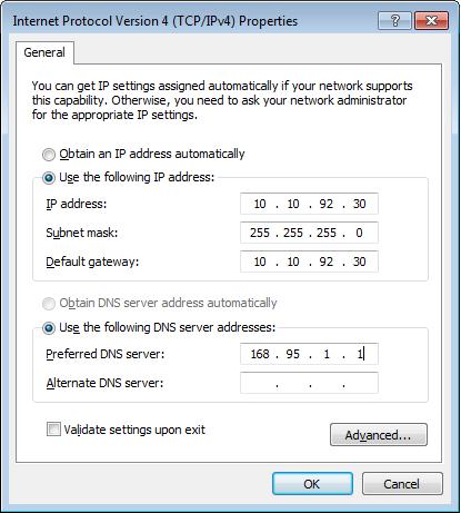 Konfigurere en statisk IP-nettverksforbindelse Konfigurere en statisk IP-nettverksforbindelse: 1.