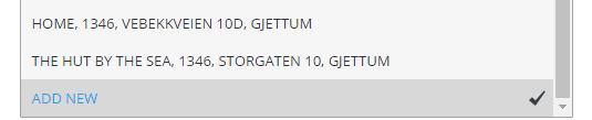 Eller legg til en ny adresse: Klikk på «add new» Trykk «save» og denne adressen