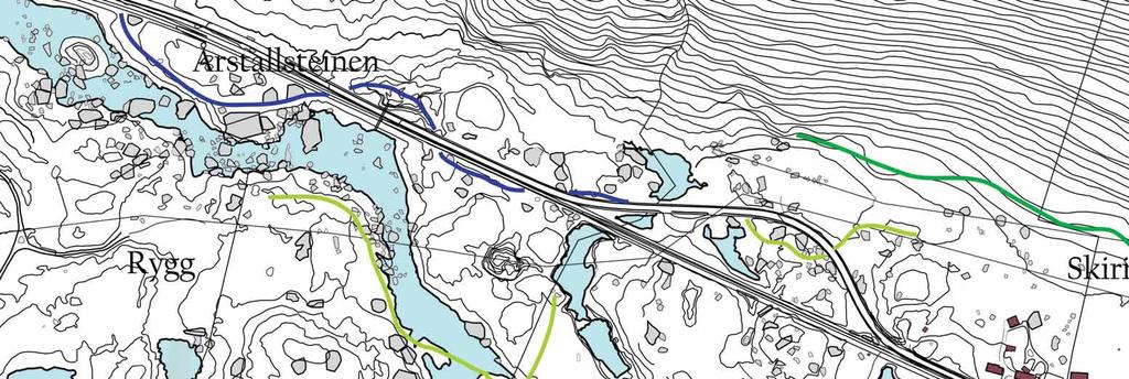 Historien I terrenget på Skiri kan vi i tillegg til dagens E136 se deler av tre ulike veger fra forskjellig tidsepoker.