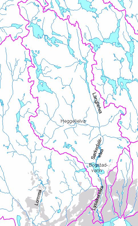 1. Beskrivelse av oppgaven Flomsonekart skal konstrueres for Sørkedalselva i Oslo.