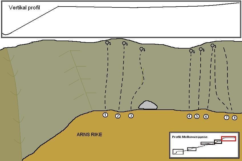 Arns rike 1 Sveintung Boltet av Sveinung Grande, 2004 1. bestigning GudmundGrønhaug, 2004 2 Klipp Gudmund Grønhaug, 2007 3 Pilgrimsferden Boltet av Joakim Voytovitch, 2004 1.