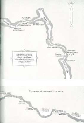 I 1929 var fallhøyden på 880 meter fra Møsvann til Heddalsvannet utnyttet gjennom 8 kraftstasjoner, med Frøystul, Vemork og Såheim tilknyttet Rjukan og Årlifoss,