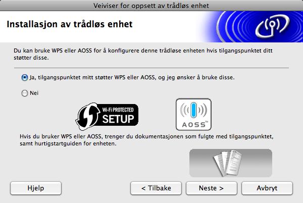 om/ For rukere v M OS X 10.4.0 til 10.4.10, oppgrer til M OS X 10.4.11-10.6.x. Brother-progrmvren søker etter Brotherenheten i et tråløse nettverket.