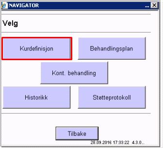 2. Følgende vindu vises: a. Velg riktig Diagnosegruppe fra nedtrekkmenyen b. Velg riktig Diagnose fra nedtrekkmenyen. Dette vil begrense kurutvalget under.