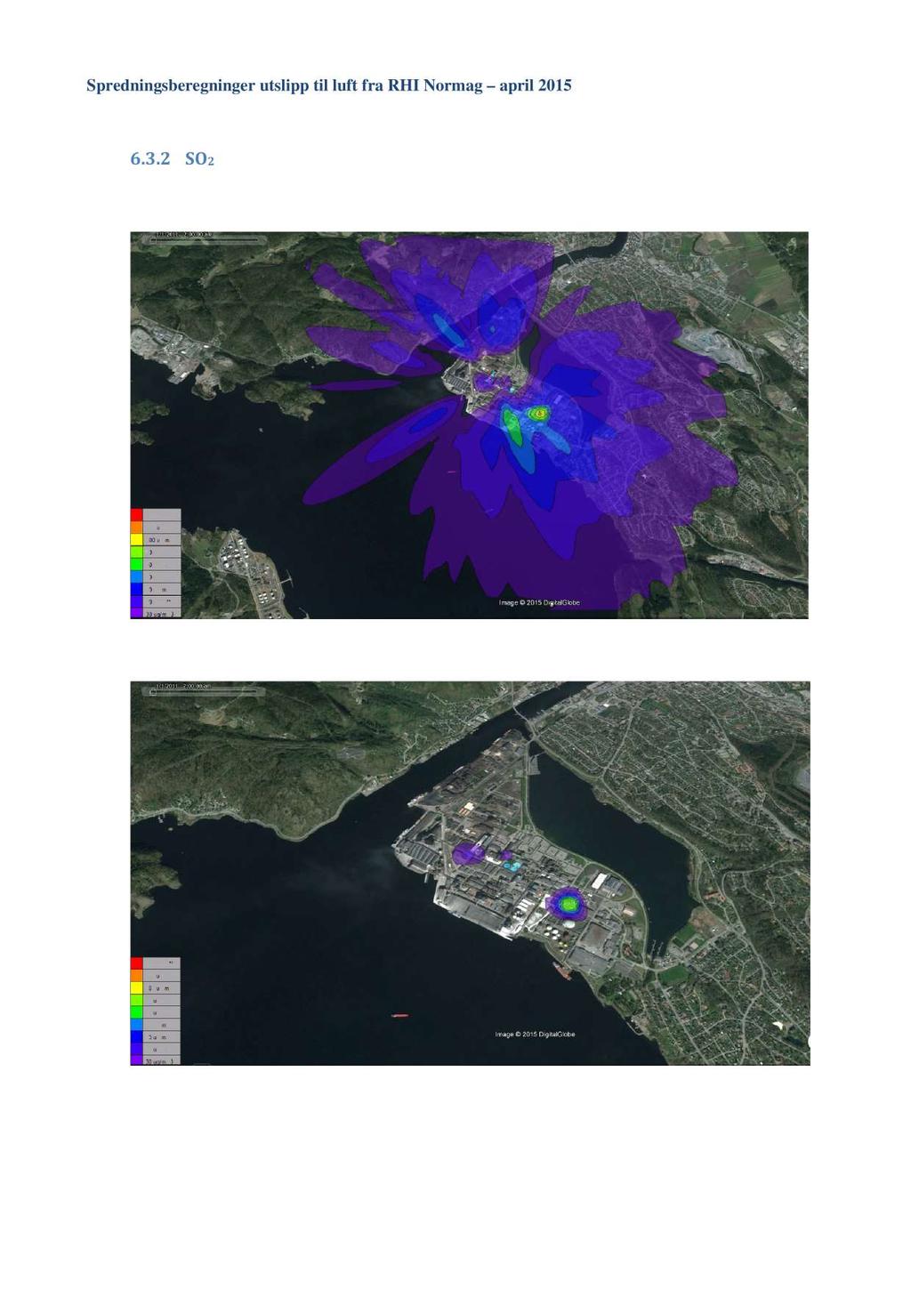 Norsk Energi Spredningsberegningerutslipp til luft Side17 av 21 6.3.2 SO2 Figurenenedenforviserresultatav modellberegninger for situasjonsomvedutslippssøknad.