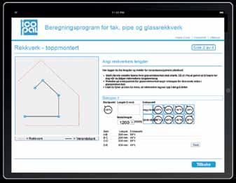 Ut fra dette vil de kunne gi deg pristilbud på ditt prosjekt. For frontmontering kreves det manuell beregning og stor nøyaktighet. Programmet finner du på www.icopal.no.