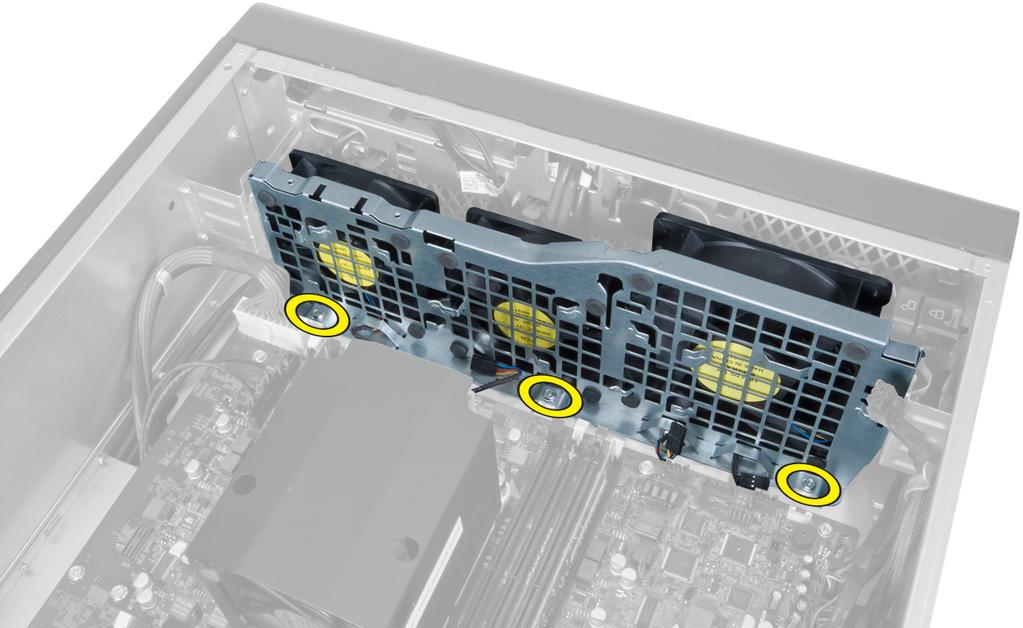 Skru ut skruene som fester systemviftemodulen