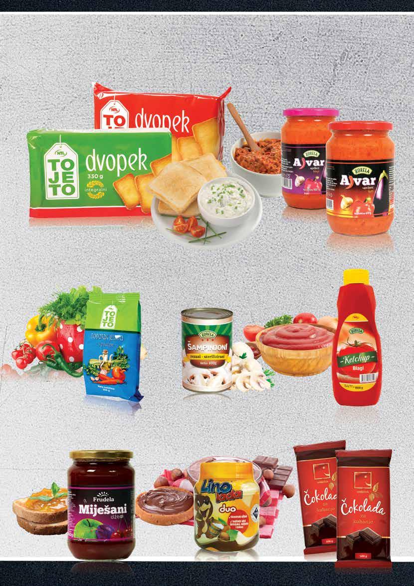 Dvopek klasični, integralni ToJeTo, 0 g =, Ajvar blagi, ljuti Zorela, 0g =,