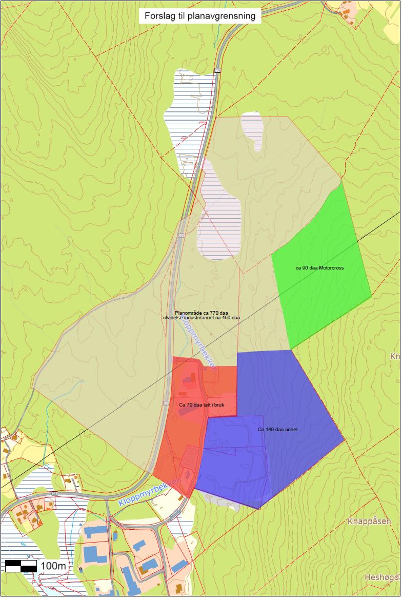 3.2 Alternativ A: Planforslaget Hovedtrekkene i planforslaget er: 1. Eksisterende motorsportanlegg flyttes til ny plassering innenfor planområdet. 2.