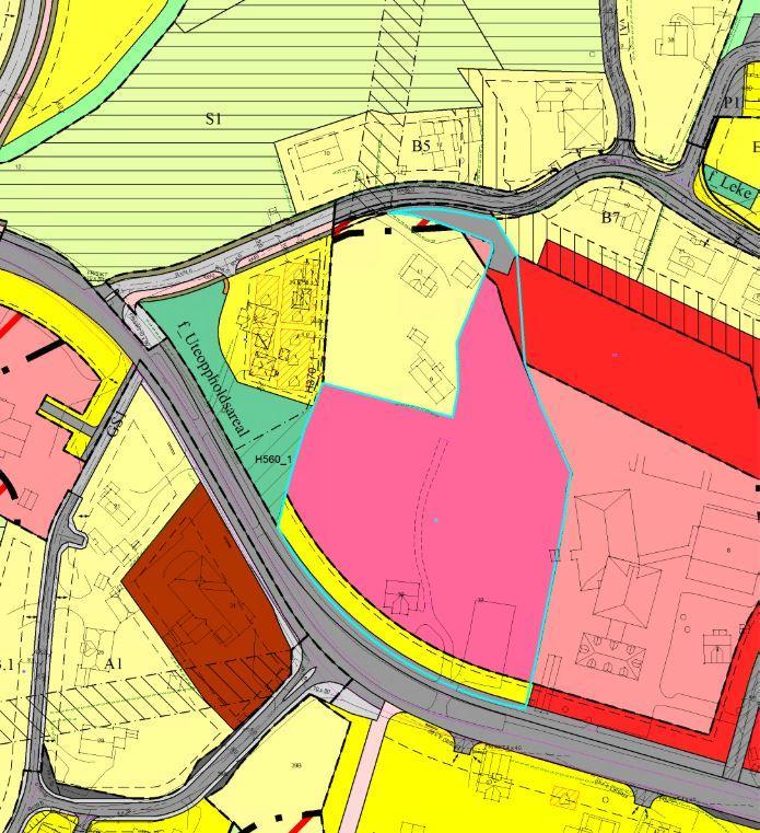 Forslag til planavgrensning av området i turkis Pågående planer i området 20160200, Marikloppa veien. Detaljregulering.