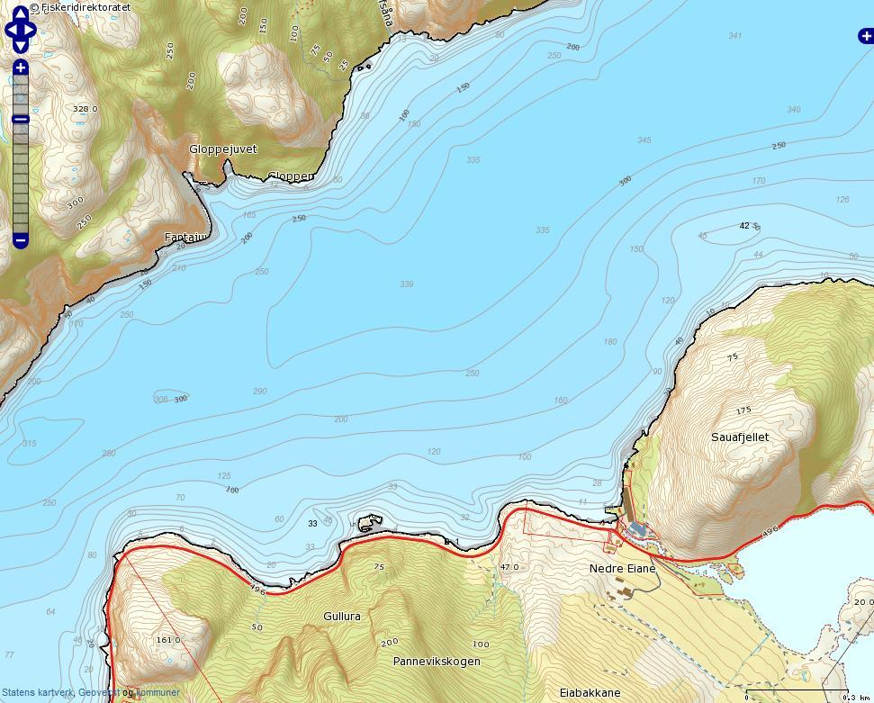 OMRÅDEBESKRIVELSE OG VERDIVURDERING Resipienten Lysefjorden. Lerøy Vest AS avd. Eidane Smolt AS sitt settefiskanlegg på Eiane har i dag to rensete utslipp til sjø utenfor anlegget på 15 m dyp (jf.