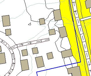 Bygningene langs Midtåsveien er vist Figur 4-1 og de 3 aktuelle bygningene langs Hagatjernveien er vist Figur 4-2. For begge områder vil bygningene akkurat ligge innenfor grensen til gul støysone.