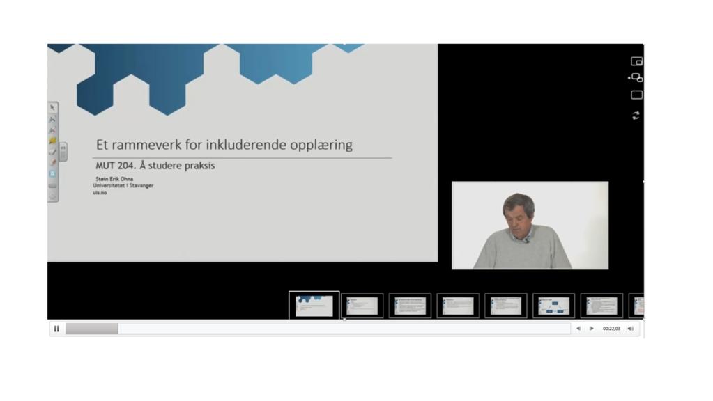 Studentene måbe ha seb både forelesningsvideoene og videocasene og lest