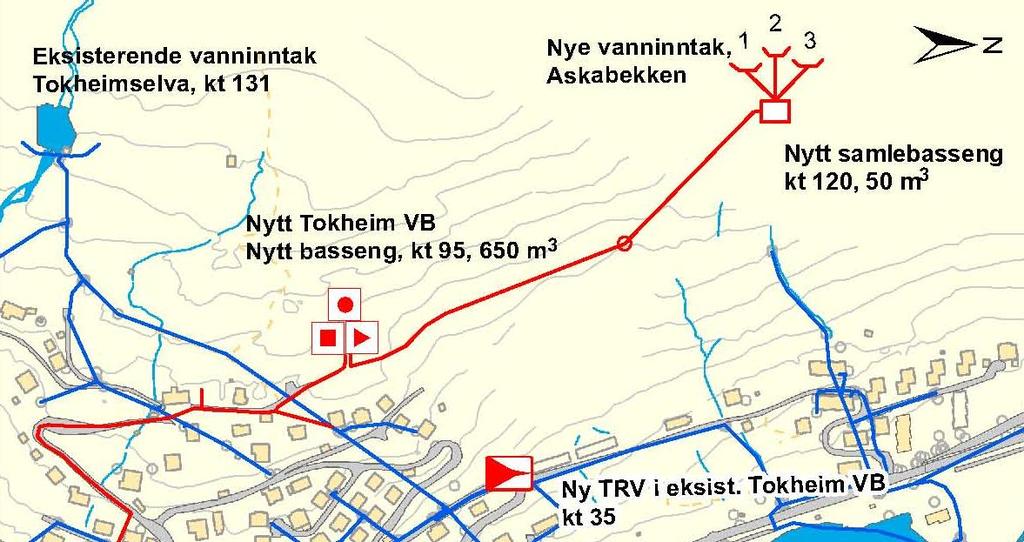 Anbefalte tiltak for Odda vannverk: Det er problemer med jernbakterier i brønnene, noe som medfører begroing og reduksjon av kapasitet i brønner og overføringsledning til vannbehandlingsanlegget.