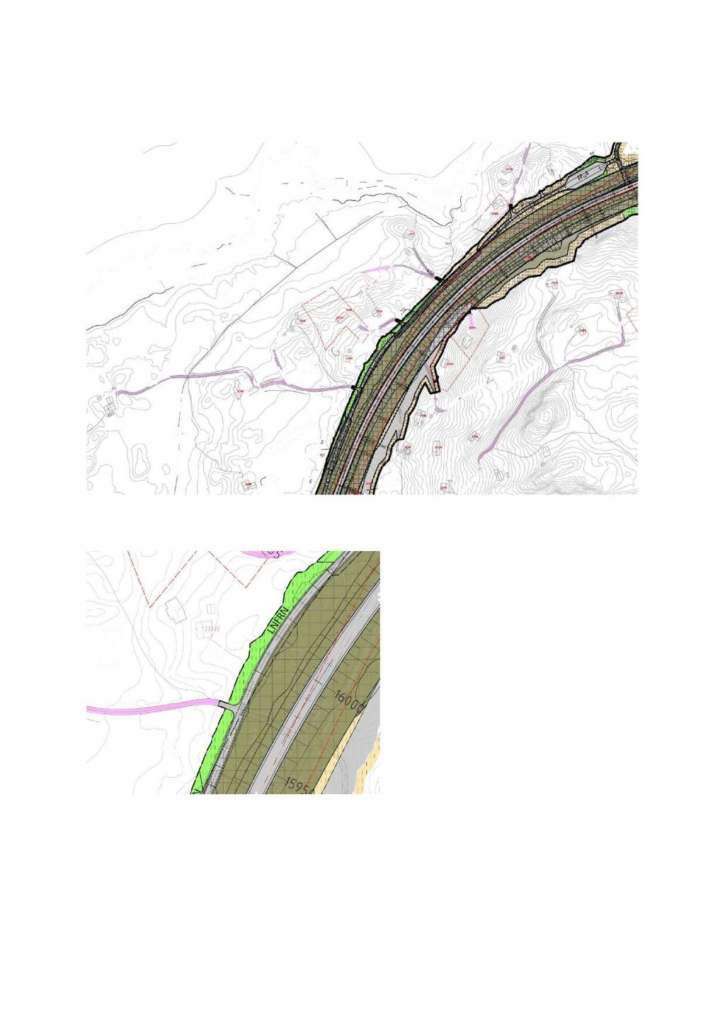 2 Reguleringsplan for ny E1 6 frå Borlaug til Brusestølen fjernar denne avkøyrsla til E1 6 og regulerer ein parallell tilkomstveg, sjå kartutsnitt nedanfor.