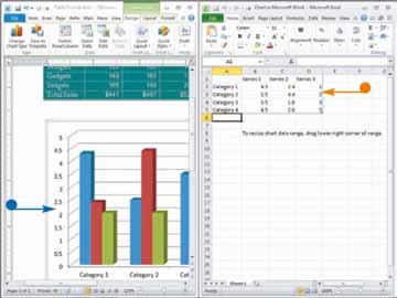 نمودارها و جداول ایجاد نهم فصل Microsoft Word کن ار در Microsoft Excel میشود. ظاهر میشود. ظاهر Word در اطالعات نمودار از نمونه یک میشود. ظاهر Excel در اطالعات نمونه دهید.