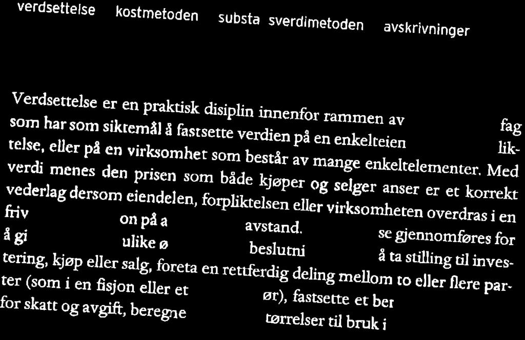 Metoden har klare begrens- 1 I il fi k st ninger; oq den kan være særf ig uegnet for verdsettelse av driftsmidjer í virksomhet som kjennetegnes av store teknologiske og markedsmessige endringer