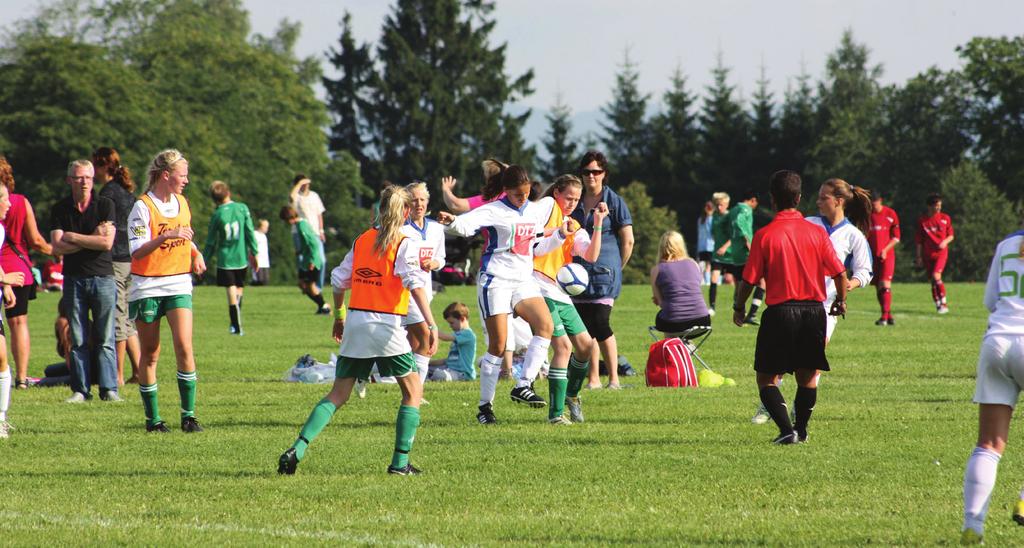 6. UNGDOMSFOTBALL 13-16 ÅR I ungdomsfotball rettes fokus mer mot ferdighetsutvikling av enkeltspillere og samspill, der konkurranse er et viktig element. Her innføres divisjonsnivå og tabeller.