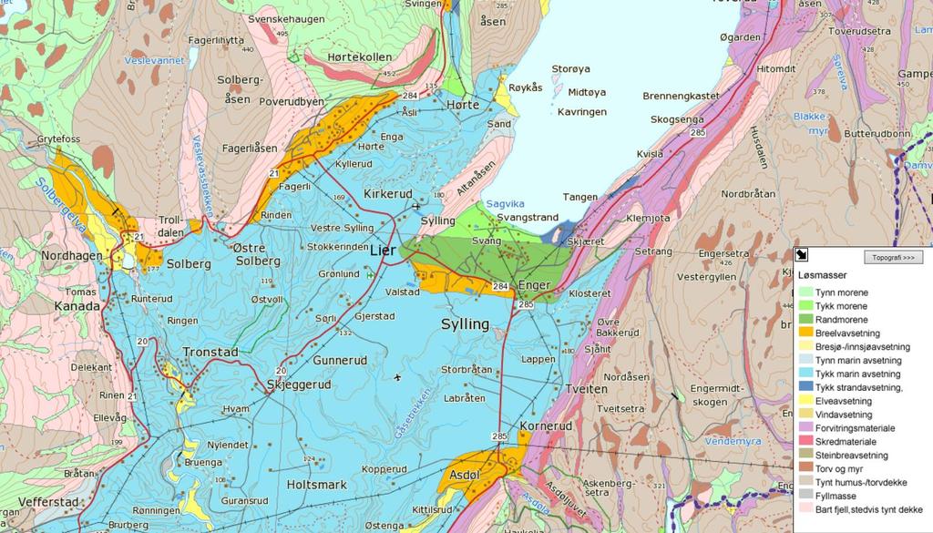 Kvartærgeologisk kart Innledende vurderinger, tolkning av