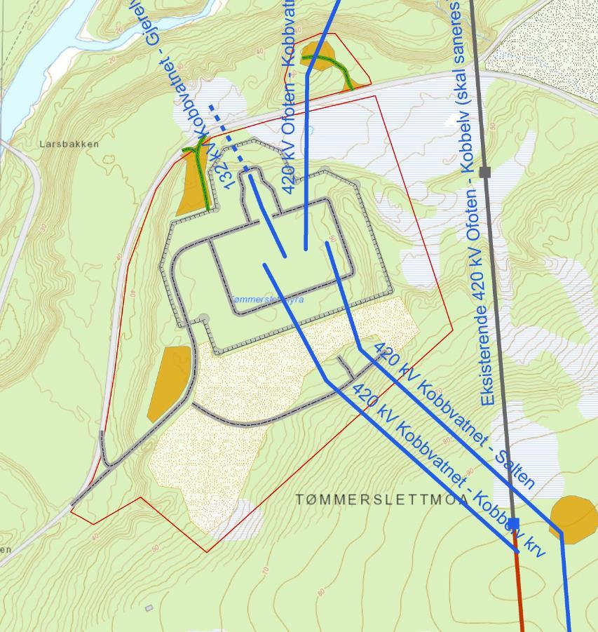 Kobbvatnet transformatorstasjon Stasjon med: 420 og 132 kv nettanlegg