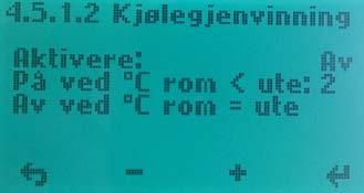 (Se side 23 i anvisning). Meny for aktivering/utkobling av Co2 styring.