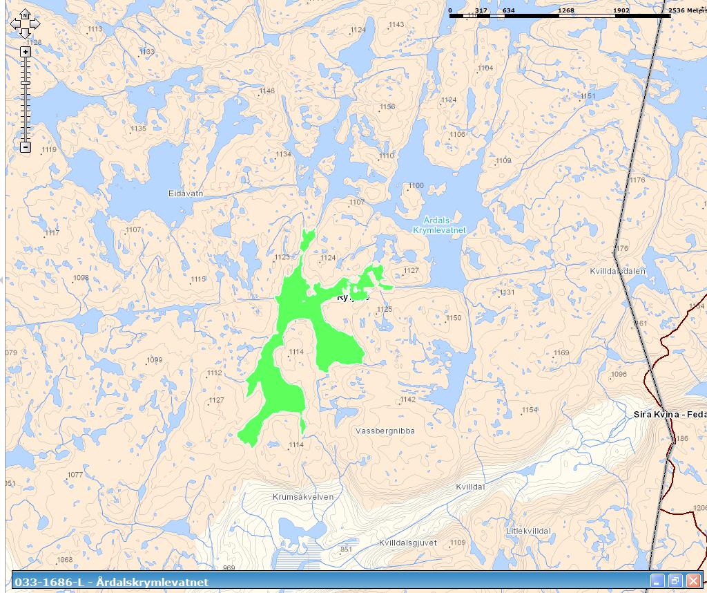 Årdalskrymlevatnet (033-1686-L) God (påvirkningsanalyse)