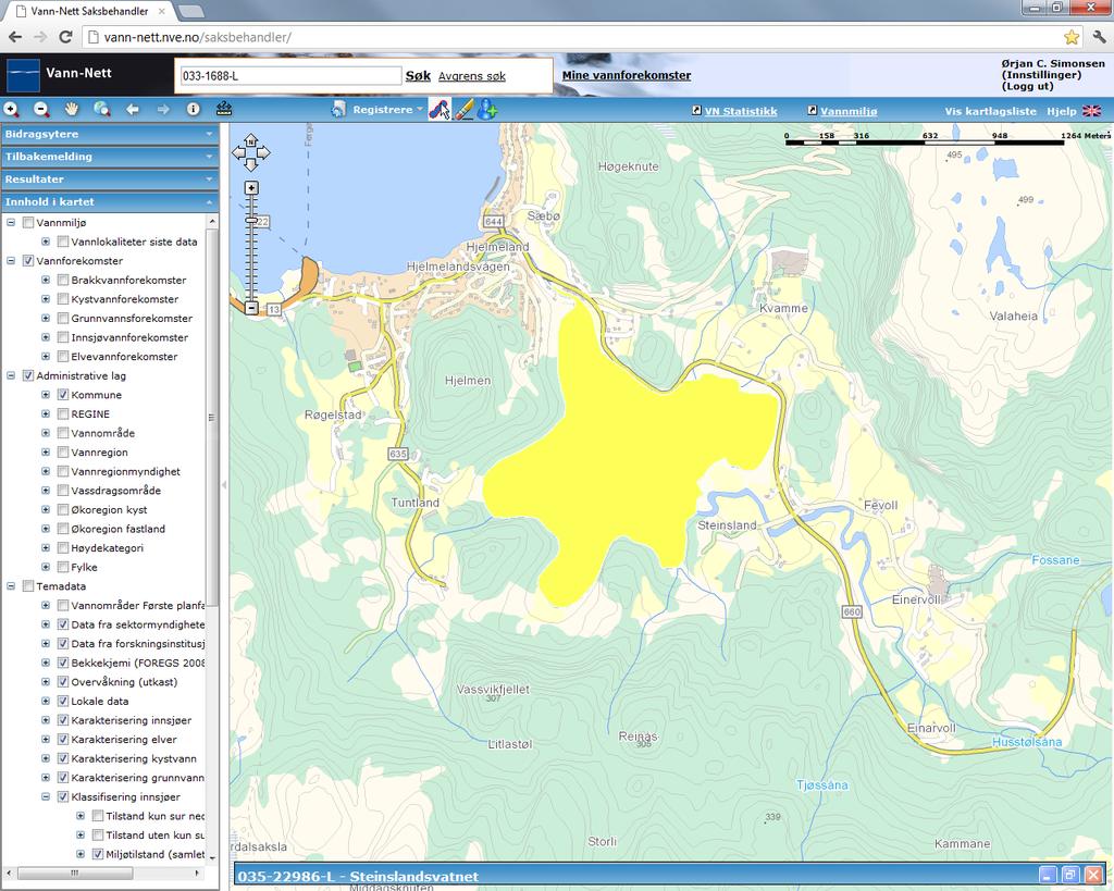 Steinslandsvatnet (035-22986-L) Middels, kalkfattig, klar, grunn (innsjø) Moderat (ph: moderat) Risiko Middels grad Annen landbrukskilde