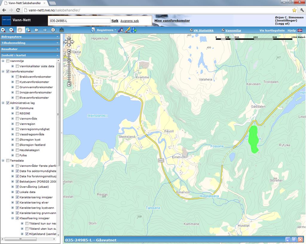 Gåsvatnet (035-24985-L) Små, svært kalkfattig, klar, svært grunn (innsjø) God (påvirkningsanalyse) Liten grad