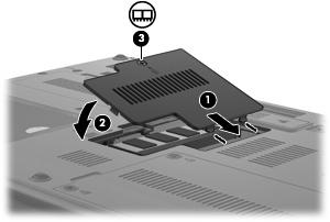 13. Stram til skruen på dekslet over minnemodulbrønnen (3). 14. Sett på plass batteriet. 15.