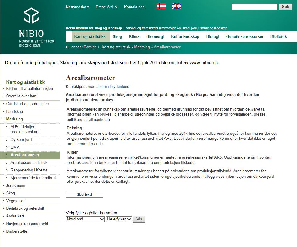 GRUNNLAG FOR AREALSTATISTIKK http://www.