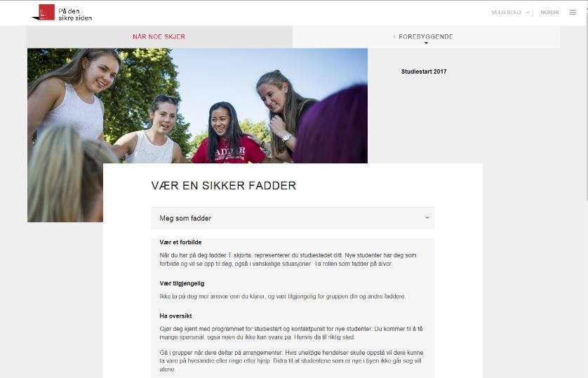 På den sikre siden Sikkerhetsapp for faddere Sendes ut