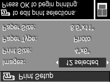 3 Atidarykite gumin dangtel kameros šone ir kiškite maž USB kabelio kištuk kameros USB jungt. 4 Kamer prijungus prie spausdintuvo ekrane pasirodo meniu Print Setup (spausdinimo nustatymai).