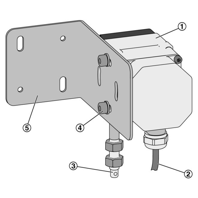 1 Sensor casing 2 Connecting cable 3