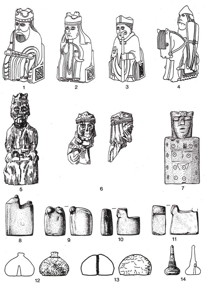 Michael Schulte Figure 5: Chess-pieces in northern Europe: figural versus abstract. Picture credits: Müller (1998: 598). Ill. 1 7. Figural (non-abstract) chess-pieces. 1 4. Lewis chessmen: 1.