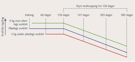 og lavere melkeytelse.