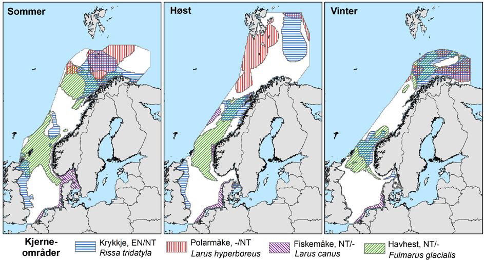 , 1999). For de pelagiske artene er utbredelsen av næringsemner i stor grad styrt av oseanografiske forhold som frontområder, strøm, temperatur, saltholdighet og utbredelsen av iskanten.