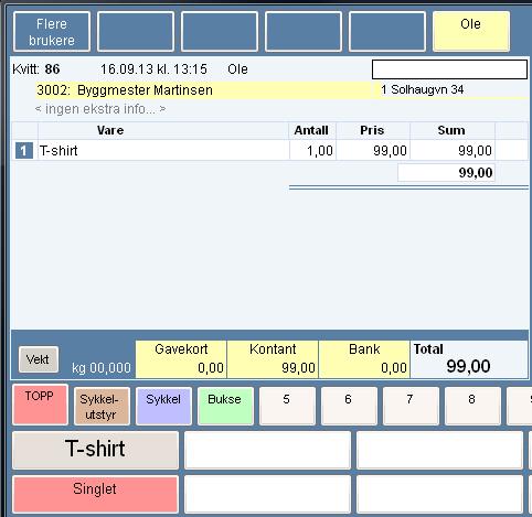 Kundenr og navn Dersom du vet kundenummeret kan du skrive denne istedenfor navnet med samme resultat.