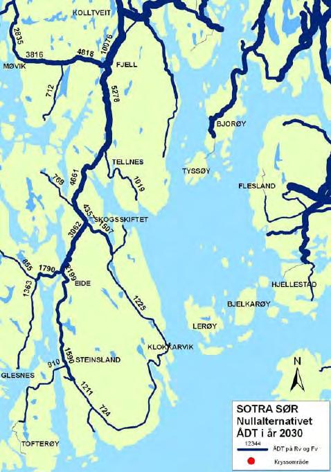 Fastlandssambandet Sotra-Bergen og for Sotra sør.