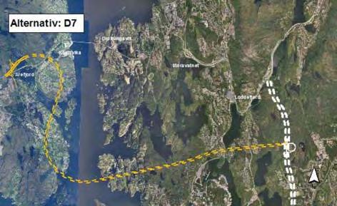 Undersjøisk tunnel mellom Arefjord og ringveg vest og kryss med ringveg vest i fjell ca 9,3 km lang tunnel.